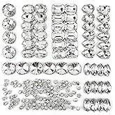 Towenm 160PCS Glass Sew on Rhinestones, Flactback Sew On Claw Crystals for Crafts Costume Clothes Jewelry (Crystal Clear/White, Mixed Shapes)