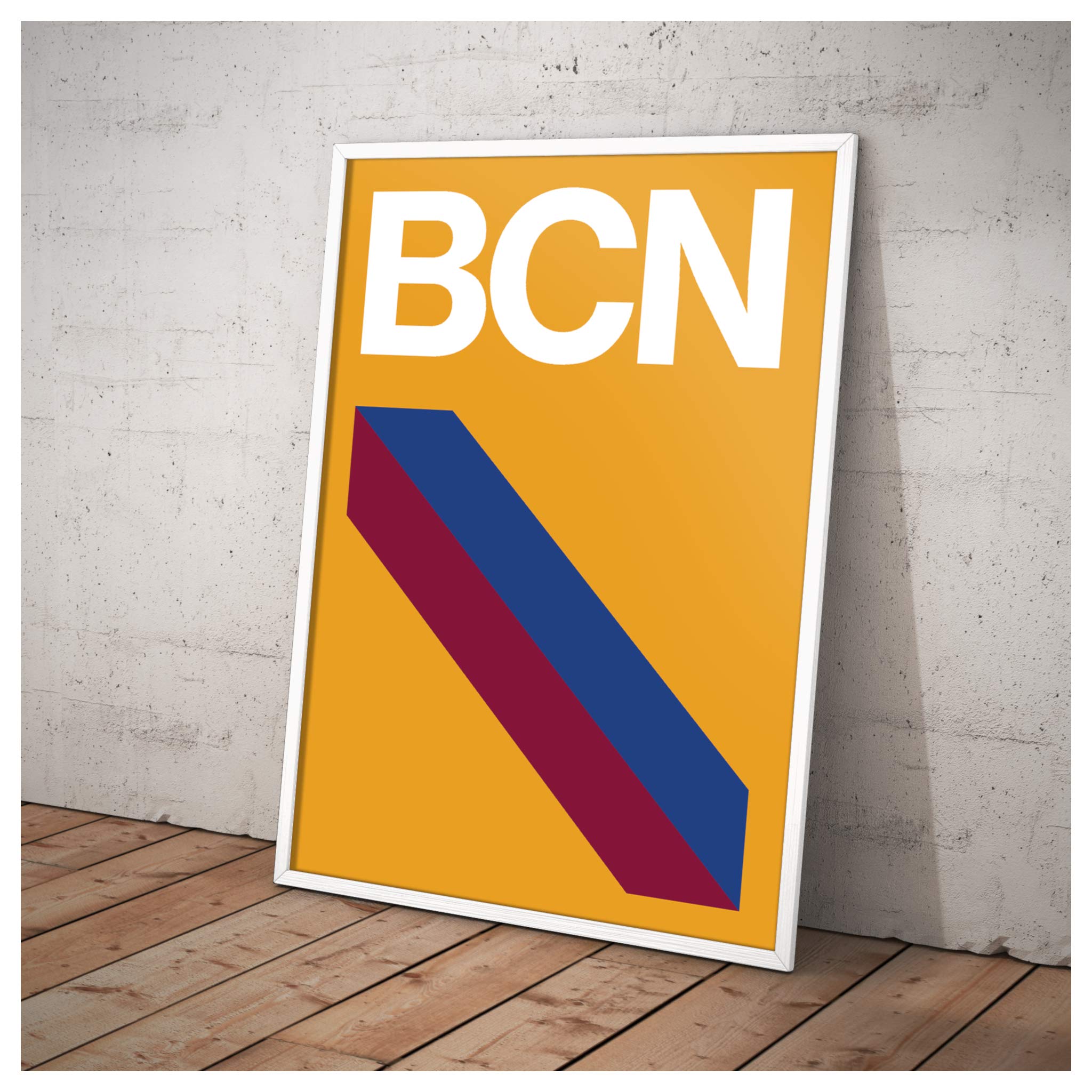 Barcelona Football Gift Modernist Geometric Graphic Design Wall Art Print Poster