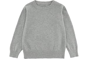 GLEAMING GRAIN Toddler Boys Girls Crewneck Cable Knit Sweaters Kids Long Sleeve Chunky Pullover Tops 18 Months-8 Years