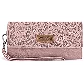 Montana West X Wrangler Western Wallets for Women Trifold Wristlet Wallets Large Capacity Women Clutch Wallet with Coin Purse
