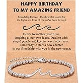Mother's Day and Birthday Gifts, Wave Beaded Bracelet, Sterling Silver Jewelry for Best Friend and Mom, Meaningful Sentimental Keepsake.