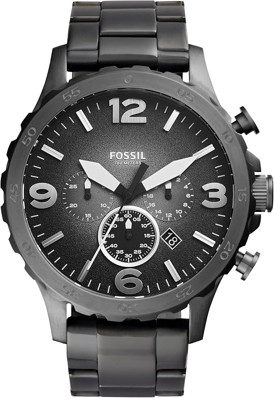 Herren-Armbanduhr XL Chronograph Quarz Edelstahl beschichtet JR1437