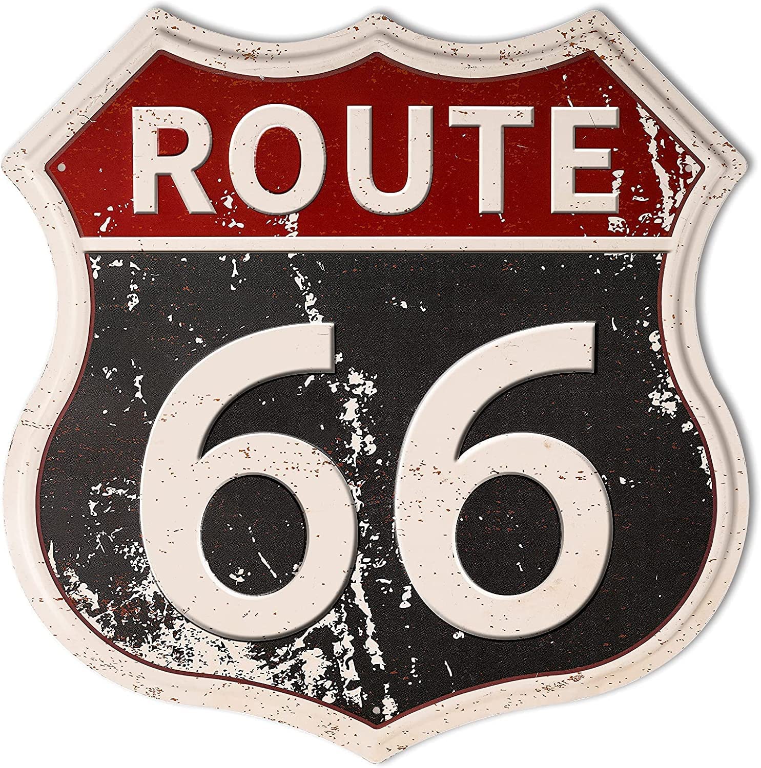 HANTAJANSS Route 66 Road Signs Vintage Room Decor Metal Sign Retro Road Sign Tin Decor Sign for Home, Room & Garage Wall Decoration 12× 12 Inches