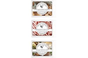 Winter Spice 3 Pack - Wax Warmer Melts Farm Raised Candles - 100% Plant Based Soy Natural Wax Melts Cubes. Spiced Latte, Candy Cane, Cinnamon Pine