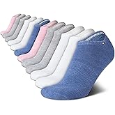 Tommy Hilfiger Womens No Show Socks - 12 Pack Lightweight Athletic Performance Cushioned Low Cut Running Socks for Women