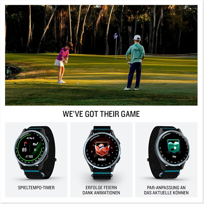 Approach J1, 43 mm, GPS-Golfuhr für Kinder, Schwarz