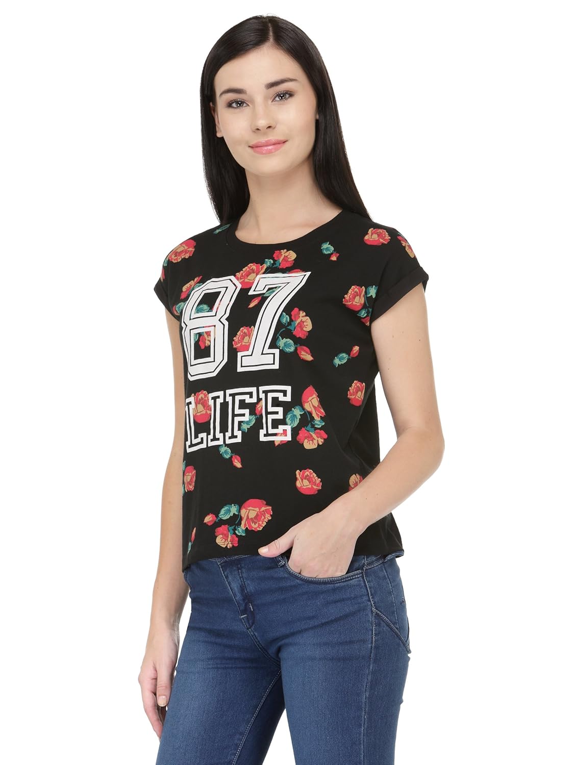 unshackled women's solid t-shirt