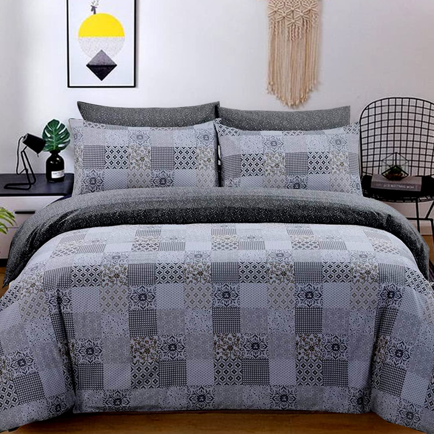 DTEX HOMES 100% Cotton Duvet Cover Set Printed Reversible Duvet Quilt Cover Set,Marrocoas-King โ image 1