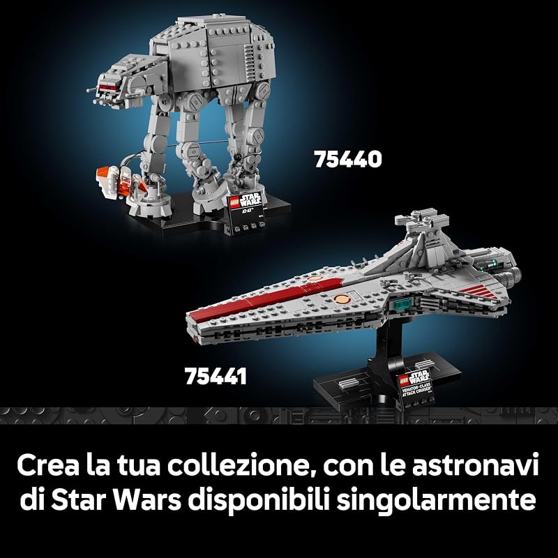 Star Wars 75441 Attack Cruiser Classe Venator - Kit di Modellismo per Adulti con Astronave della Repubblica - Decorazione per Casa - Regalo da Collezione per i Fan de La Vendetta dei Sith — foto 8 di 8