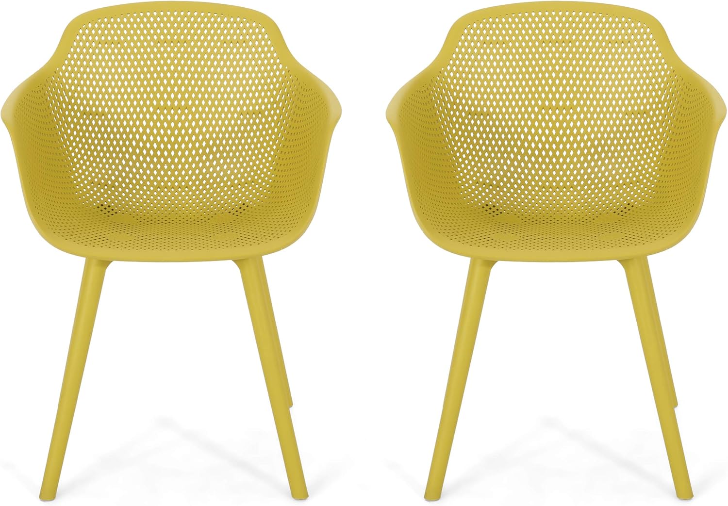 Christopher Knight Home 312465 Davina Outdoor Dining Chair (Set of 2), Yellow : Garden & Outdoor