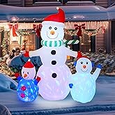 Hourleey 6 FT Christmas Inflatable Snowman Outdoor Decorations, Blow up Snowman Built-in Colorful Rotating LED, Waterproof Christmas Decoration for Yard Garden Lawn Xmas Holiday Decor