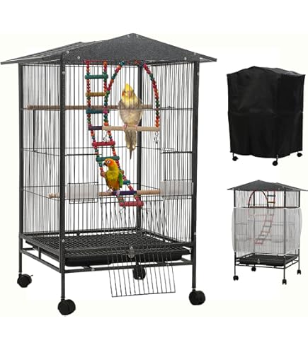 Amazon.com: QTBH Flight Cage Vertical Roof Wooden Cage Wooden Hand