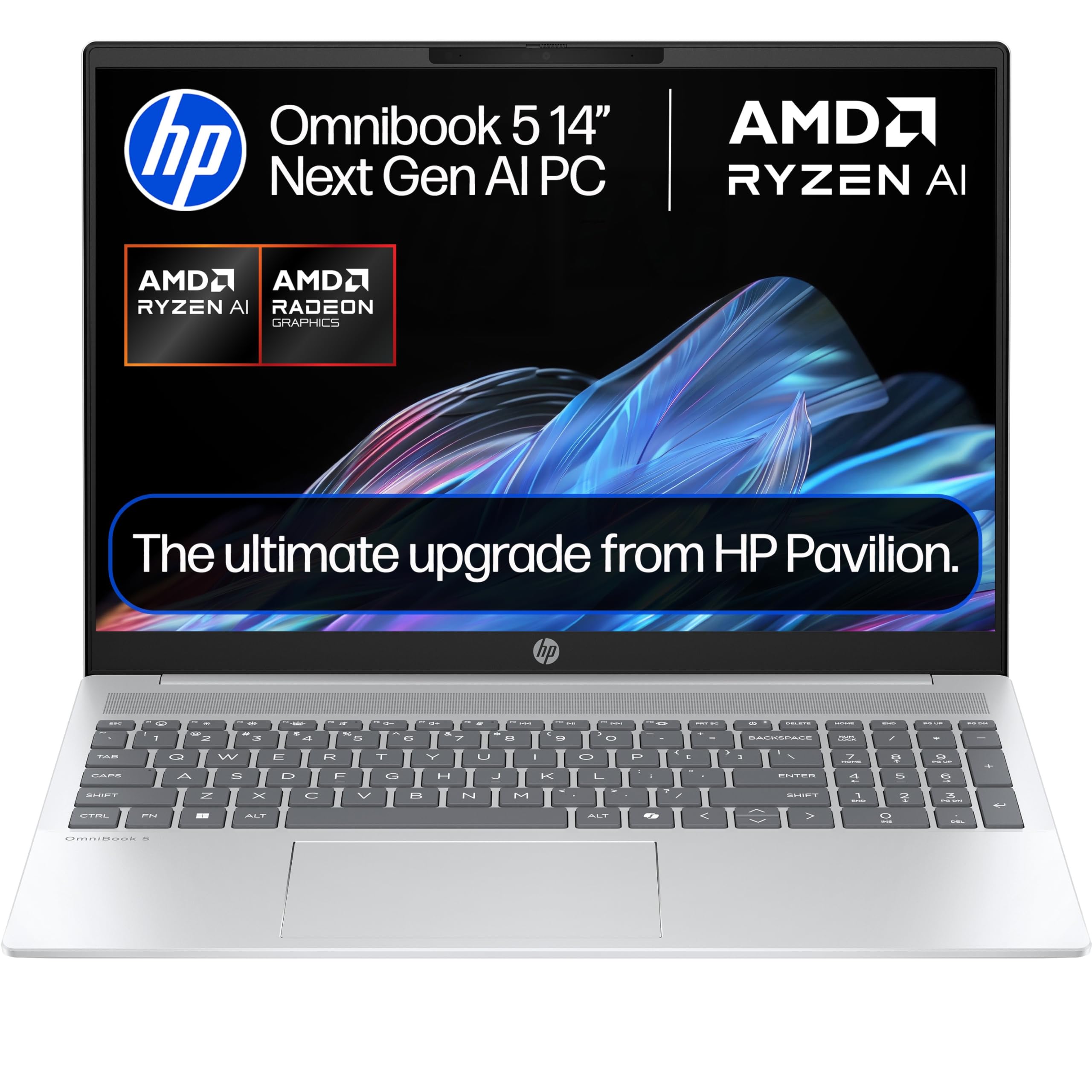 HP OmniBook 5 Next Gen AI Laptop | Copilot+ PC | AMD Ryzen AI 5 340 Processor | 16GB RAM | 512GB SSD | AMD Radeon 840M Graphics | 2K Anti-glare Display | 16.75 Hrs Battery | Windows 11 | 16-ag1001sa