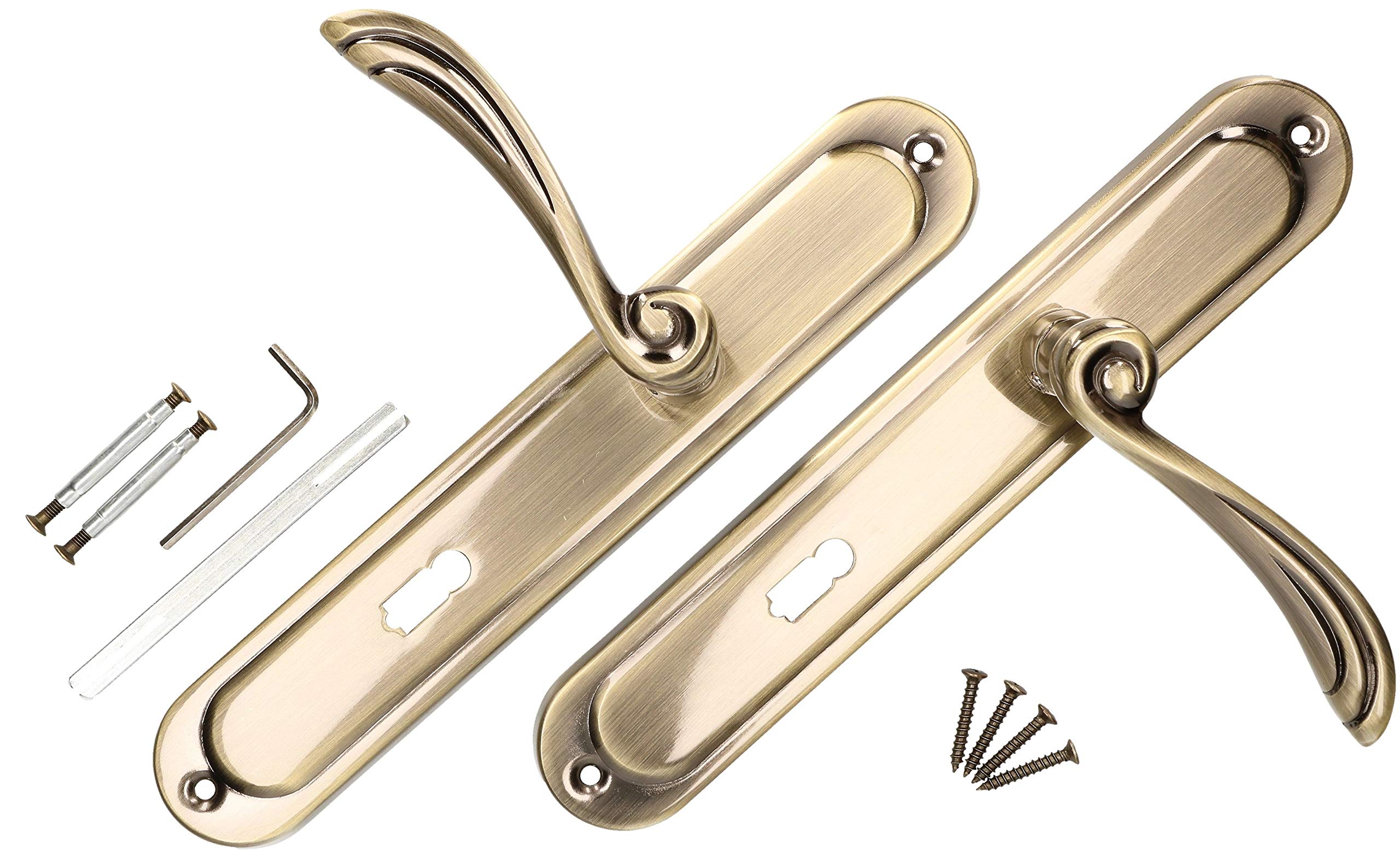 KOTARBAU® ZnAl 72mm BB Plate Long Patina Universal Modern Door Handle Kit