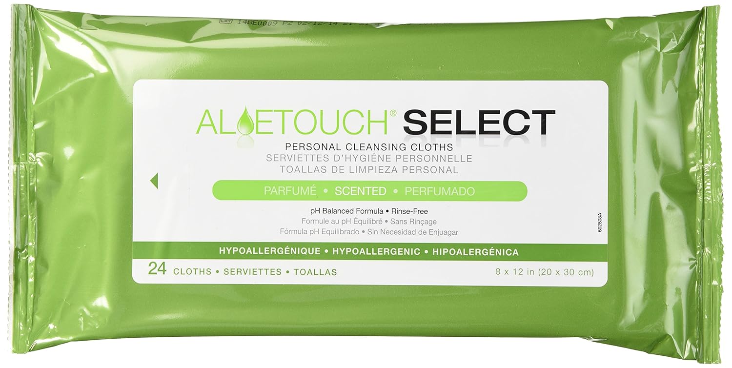Medline MSC095280 Aloetouch Select Premium Spunlace Personal Cleansing Wipes, 24 Count (Pack of 24): Industrial & Scientific