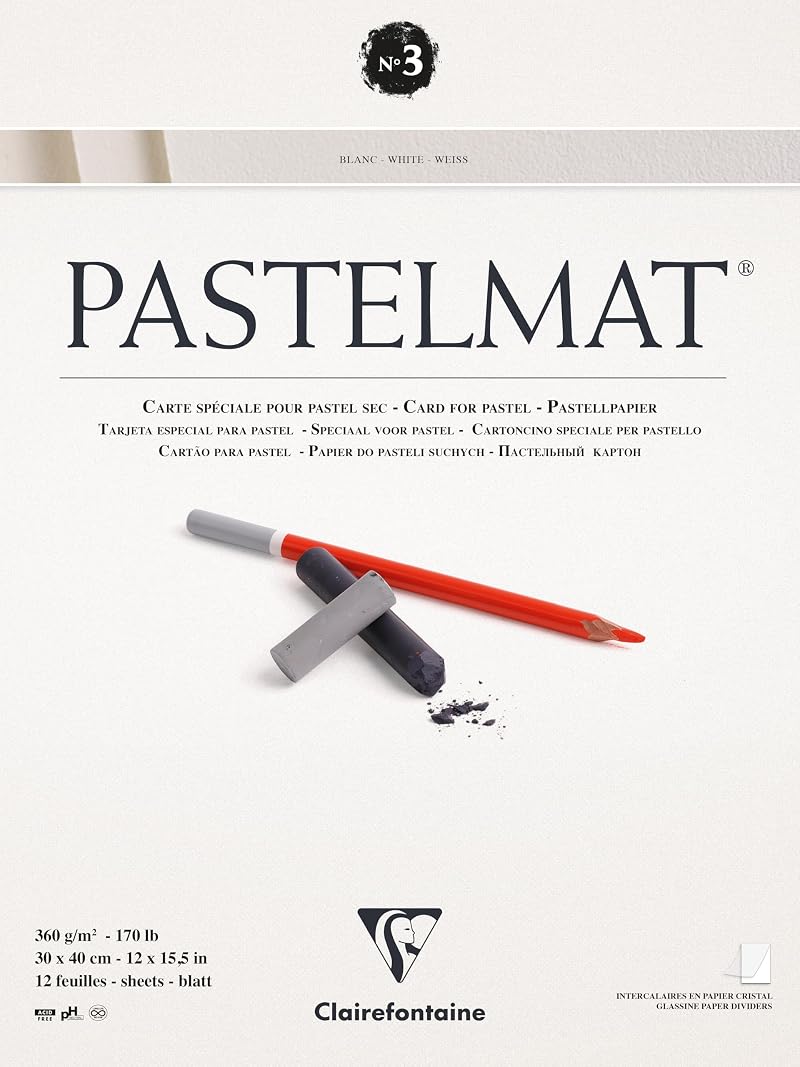Clairefontaine Pastelmat Block 360gsm 30x40 White 12 Sheets No.3