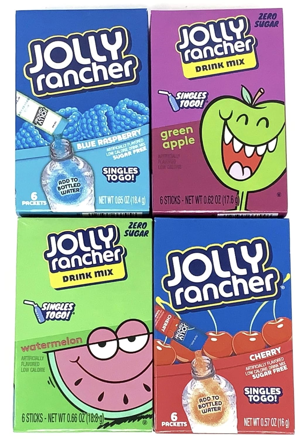 Jolly Rancher Drink Mix Singles To Go Variety Pack of 4