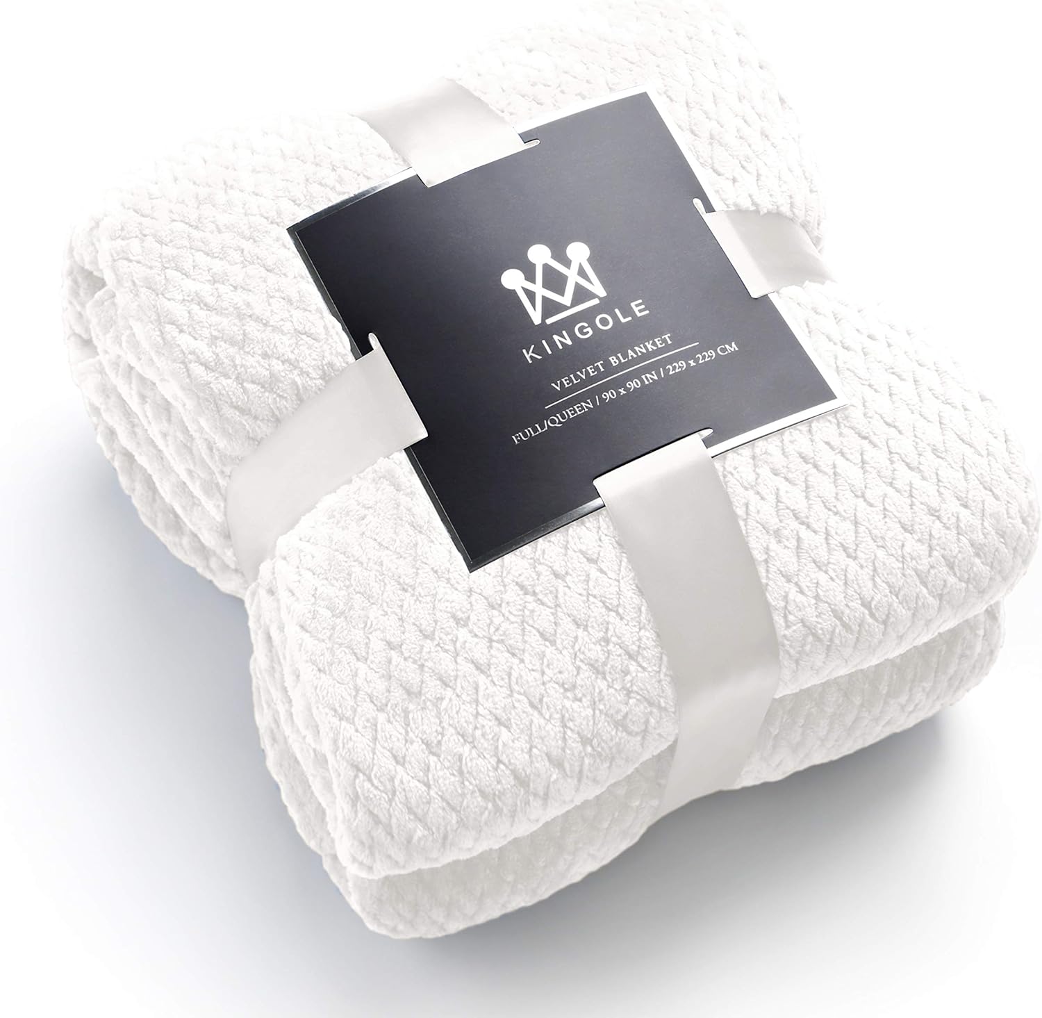 Kingole Flannel Fleece Luxury Throw Blanket, Laurel Green Twin Size Jacquard Weave Pattern Cozy Couch/Bed Super Soft and Warm Plush Microfiber 350GSM (66 x 90 inches): Home & Kitchen