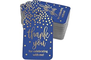 Inkdotpot Real Gold Foil Thank You for Celebrating with Me Birthday Tags Favor Hang Paper Tags 50 Pieces
