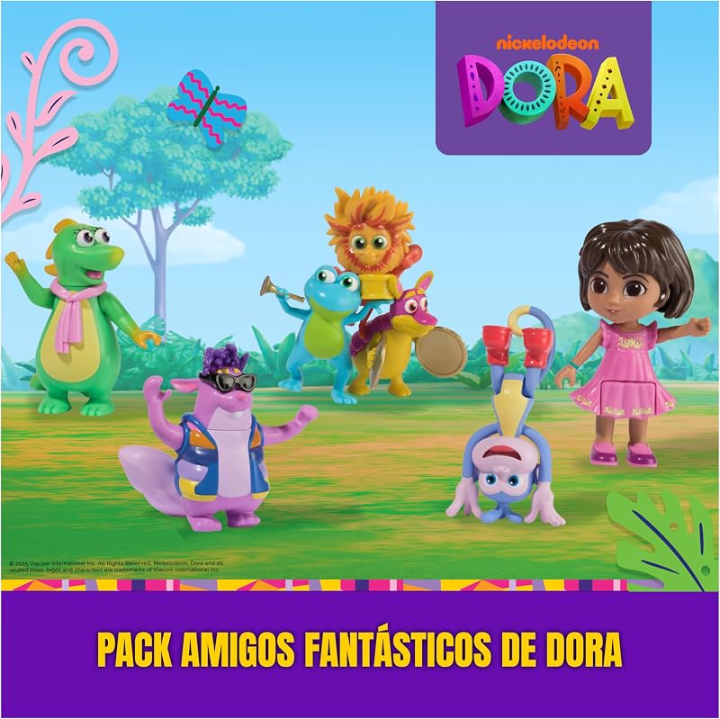 O EXPLORADOR - Pack Os Amigos Fantásticos da Dora, 7 Figuras: Dora, Botas, Tico, Isa e o Trio Fiesta - 6073738 - Rapariga Brinquedos 3 anos + - Presente Rapariga 3 anos + - Jogos Infantis