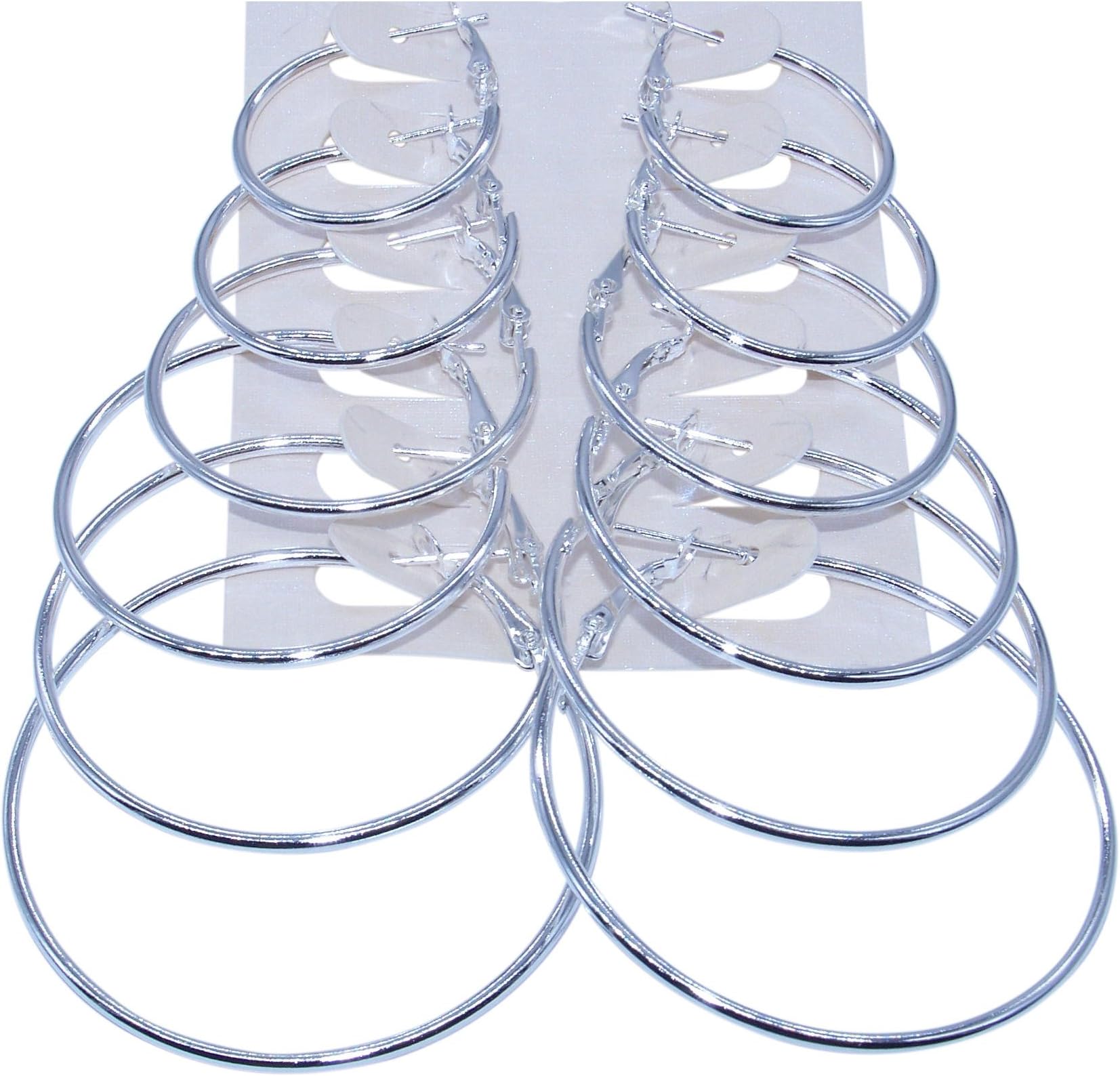 DesignedDazzle 6 Pairs Brass Hoop Earrings for Women Girls; 1.2, 1.8, 2, 2.2, 2.4, 2.6 Inches