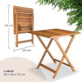 CASARIA 3-Piece Bistro Set | Acacia Wood Foldable Table & Chairs | Brown view 2