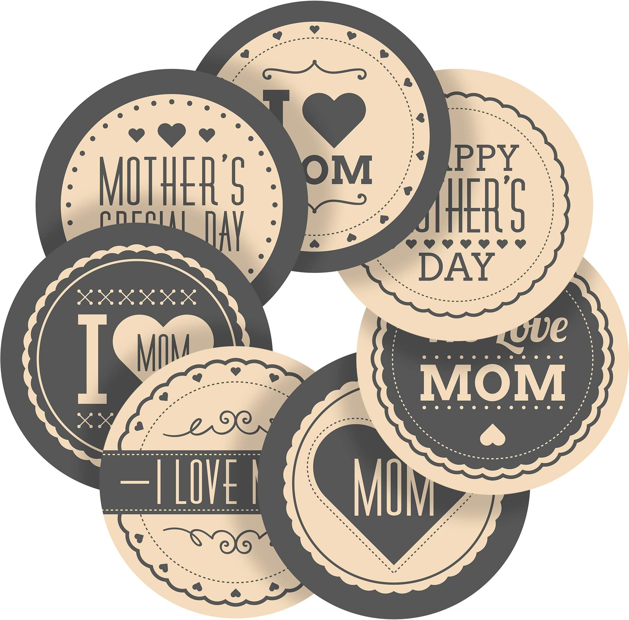 Retro Mother's Day Reward Sticker Labels Children Parent Teacher Kid Party (2.5 cm x 140 / 2, A4 Sheets)