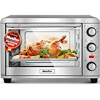Mueller AeroHeat Convection Toaster Oven, 8 Slice, Broil, Toast, Bake, Stainless Steel Finish, Timer, Auto-Off - Sound Alert,