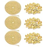 Swpeet 3Pcs Gold 120" Metal Ceiling Fan Pull Chain