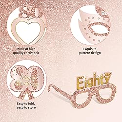 Guiruiy 24PCS 80th Birthday Eyeglasses Decorations