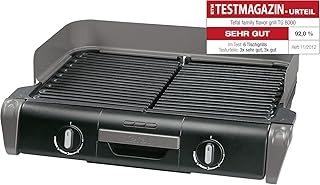 Tefal Elektrogrill Family TG8000 | Tischgrill/BBQ | Für drinnen und draußen | Zwei getrennte Grillroste mit stufenlosen Thermostaten, individuell regulierbar | Spülmaschinengeeignet | 2400W