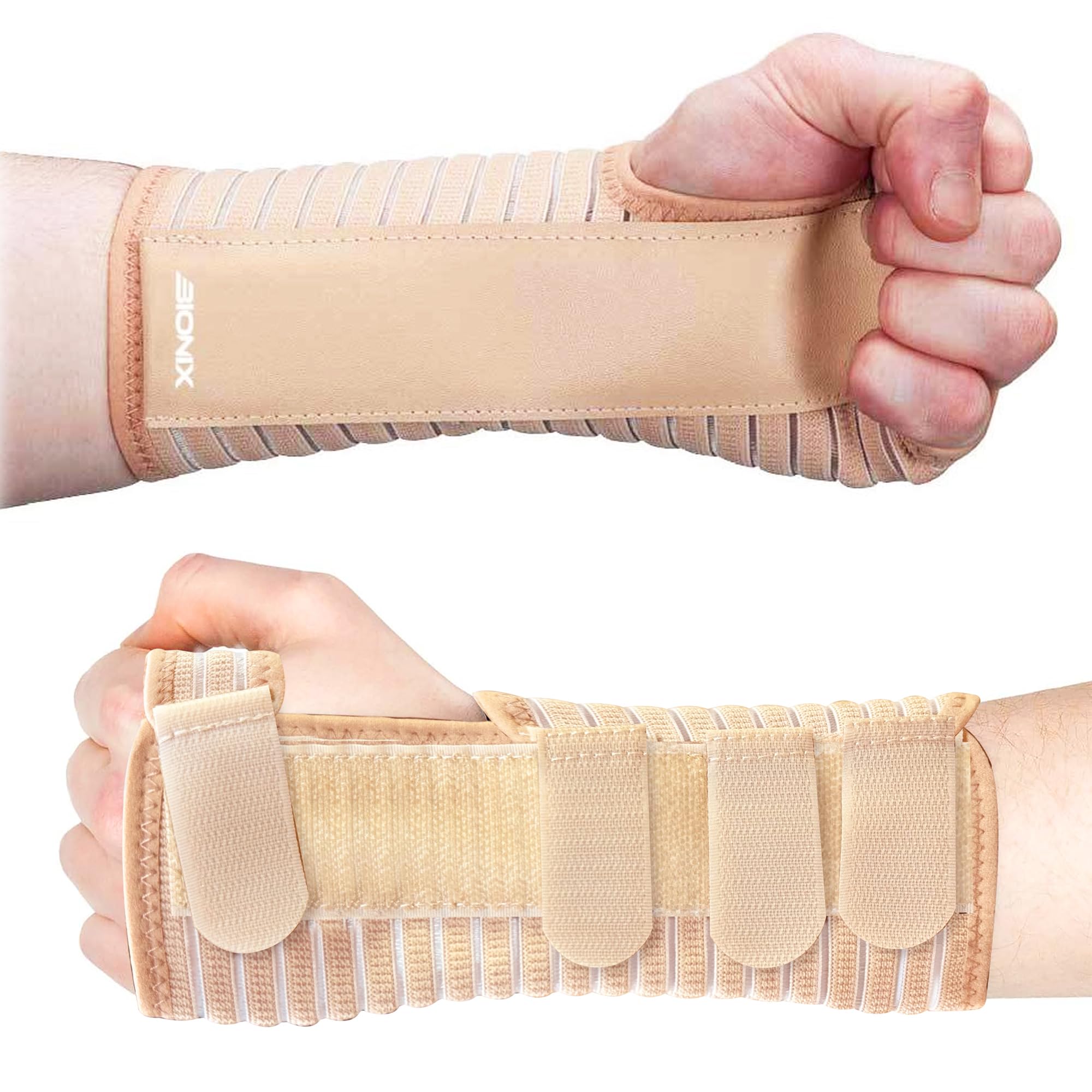 Bionix Breathable Wrist Supports Brace - Carpal Tunnel Wrist Splint for Left or Right Hand, Wrist Support for Arthritis, Tendonitis & Gym Use(Beige, Left, Medium)