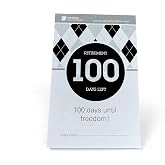 Retirement Count Down Calendar - 5.75"x3.75" - Black and White Tear Off Countdown Desk Calendar (White and Black, 100-Day Retirement)