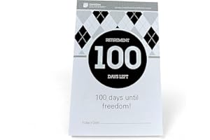 CREATIVE COUNTDOWN 100 day Retirement Count Down Calendar - 5.75""x3.75"" - Black and White Tear Off Countdown Desk Calendar With Daily Wisdom & Humor - Built-in Easel - Perfect for Office, Home & Gifts