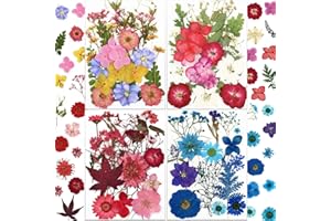 LUCISKY 96 Pcs Pressed Dried Flowers Real Natural Leave Petals for DIY Resin Molds Jewelry Nail Candle Crafts