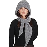 PuTian Hooded Scarf for Women Hat Scarf Set 2 In One - Soft Warm Knitted Neck Wear for Winter Cold Weather Neck Warmer