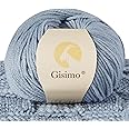 Gisimo 100% Merino Wool Yarn, 6-Ply Luxurious and Soft Yarn for Hand Knitting & Crocheting, 1.76 OZ/50g, 127 yds/116 Meters (Morandi Blue, 1 Ball)