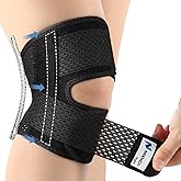 NEENCA Knee Brace for Knee Pain, Compression Knee Support with Air Mesh Fabric, Adjustable Knee Wrap with Side Stabilizers, Ultra-Soft Bandage for Elderly, Meniscus Tear, ACL, Arthritis Relief, Hiking