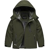 CREATMO US Boy's Waterproof Ski Jacket Warm Winter Snow Coat Windproof Snowboarding Rain Jacket