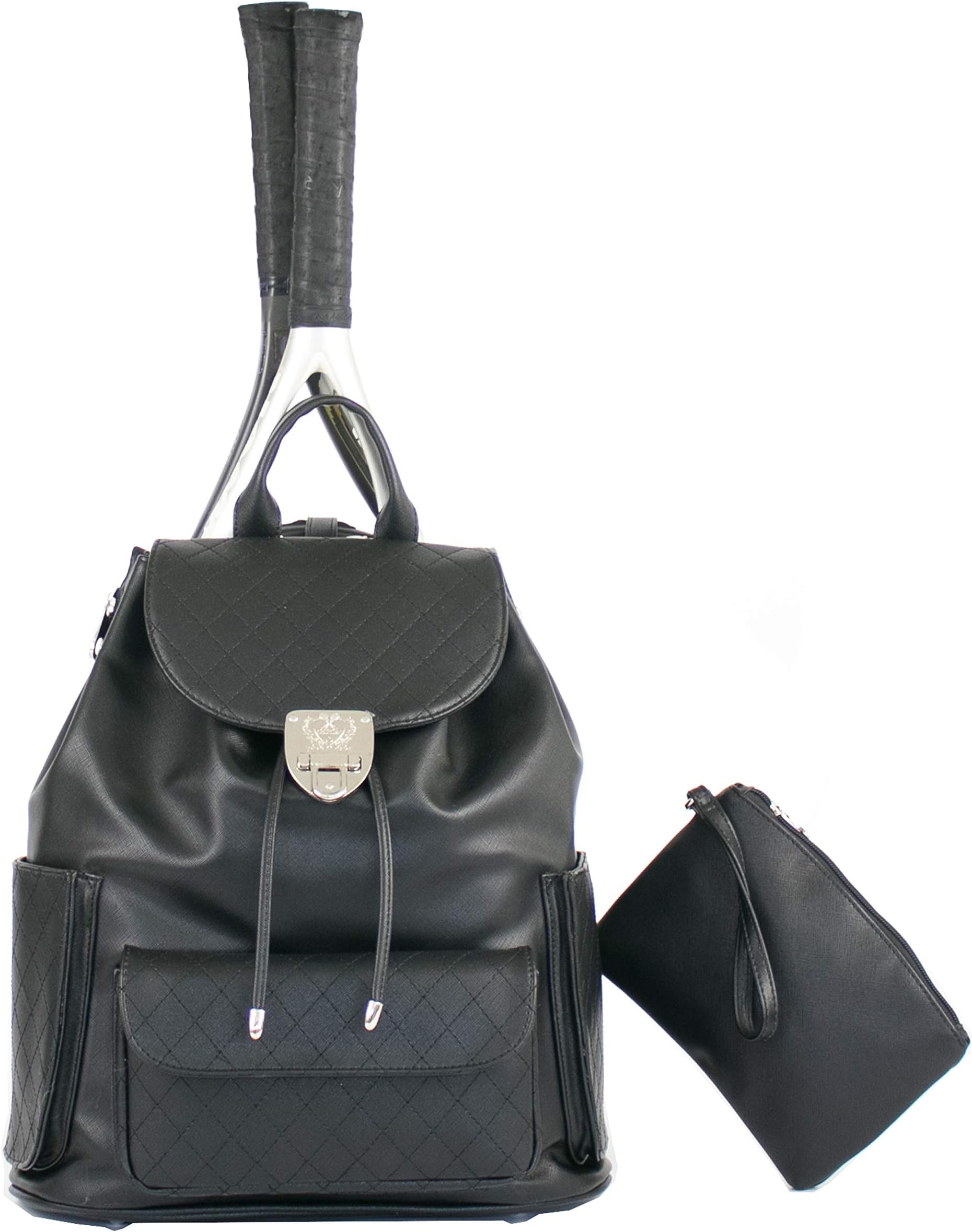 Court Couture Hampton Quilted Tennis Backpack - Black