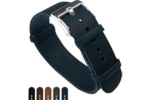 BARTON WATCH BANDS BARTON Leather NATO® Style Watch Straps - Choose Color, Length & Width - 18mm, 20mm, 22mm, 24mm Bands