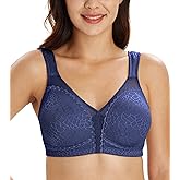 Lemorosy Women's Plus Size Full Coverage Non Padded Wireless Minimizer Bra -Comfort and Double Support