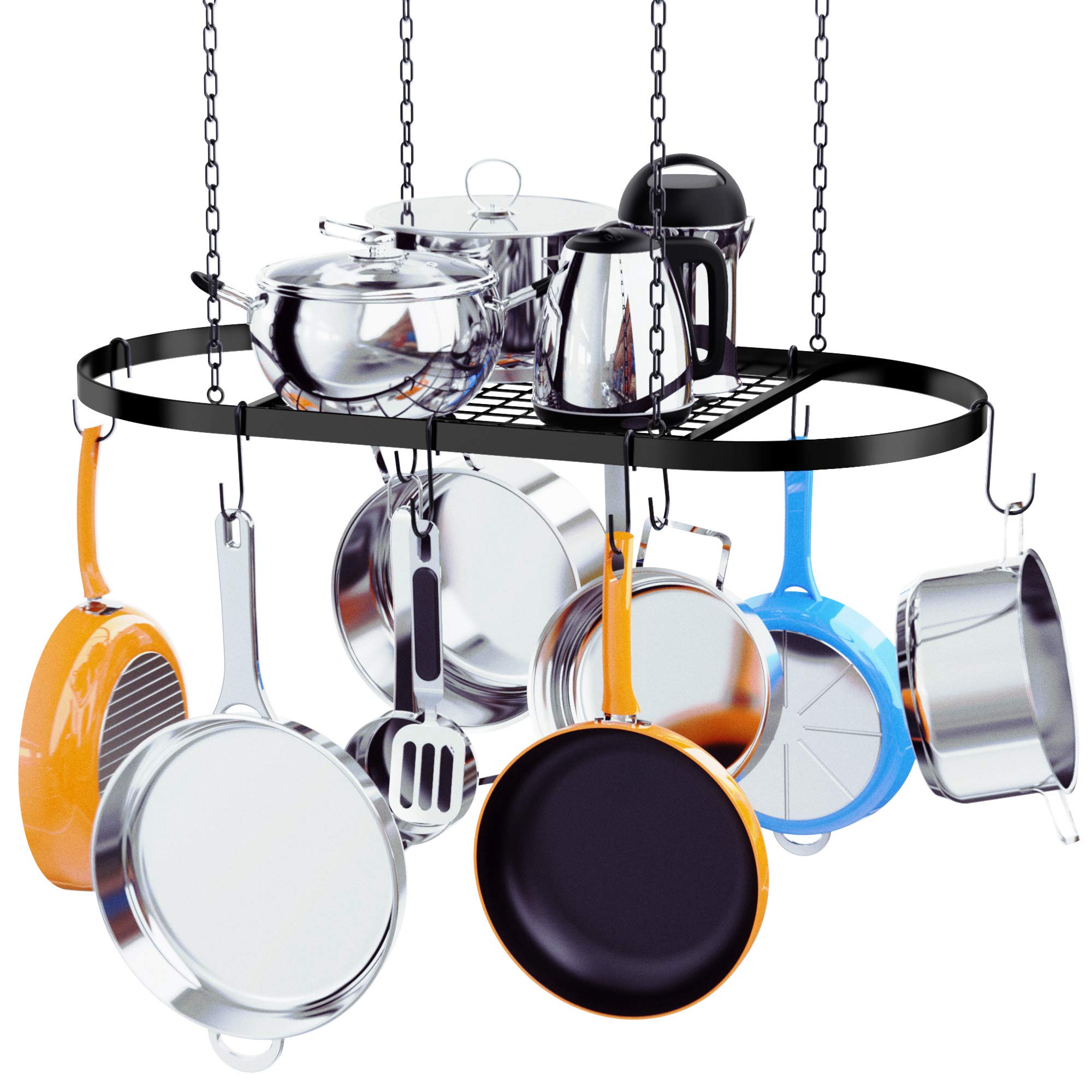 Kaptron Pot Rack Ceiling Mount Cookware Pan Rack Hanging Hanger