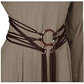 L'VOW Viking Troll Cross Belt Women Medieval Extra Long Rope Belt for Norse Witch Shaman Pagan Ren Faire Accessory