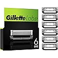 Gillette Labs Razor Blades Men, Pack of 6 Razor Blade Refills, Compatible with GilletteLabs with Exfoliating Bar and Heated Razor