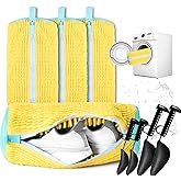 CinGiiCo Shoe Washing Machine Bag, 4 Pcs Laundry Shoe Bag For Washing Machine, With 4 Boot Stretcher (L 6-12.5 & S 5-10.5), 360°Deep Cleaning, Fit Most Shoes Types