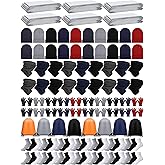 Suhine 120 Pcs Homeless Care Supplies Bulk Emergency Blankets Winter Gloves Beanies Neck Warmers Unisex Socks Drawstring Bags