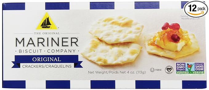 Mariner biscuit company Original Water crackers 4oz nogmo (705194124081)