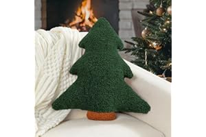 Artmag Christmas Pillows, Decorative Christmas Tree Pillow Stuffed Tree Shaped Plush Pillow for Holiday Party Sofa Living Room Decoration (15.5" x 14.5", Green)