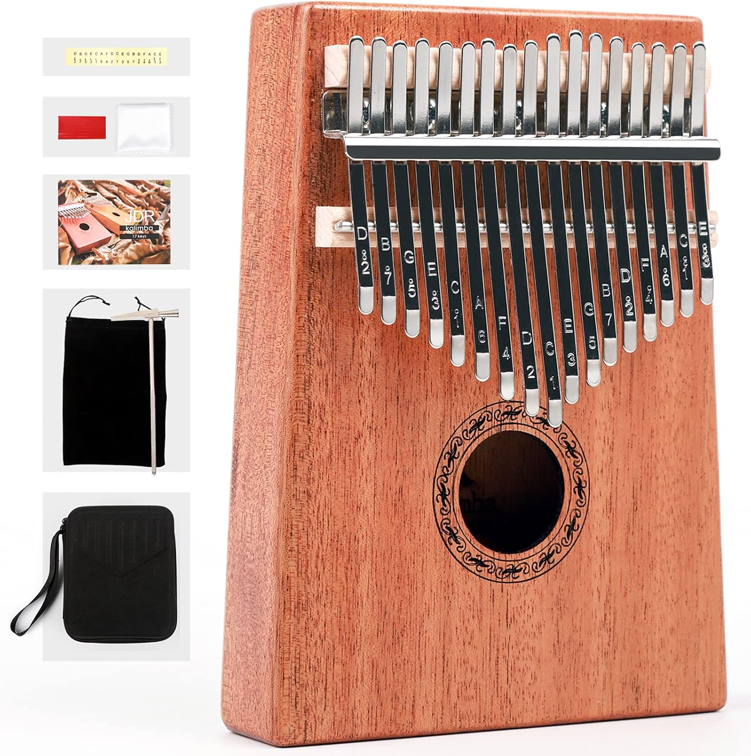 JDR Kalimba Thumb Piano 17 Keys, Portable Finger Piano mbira